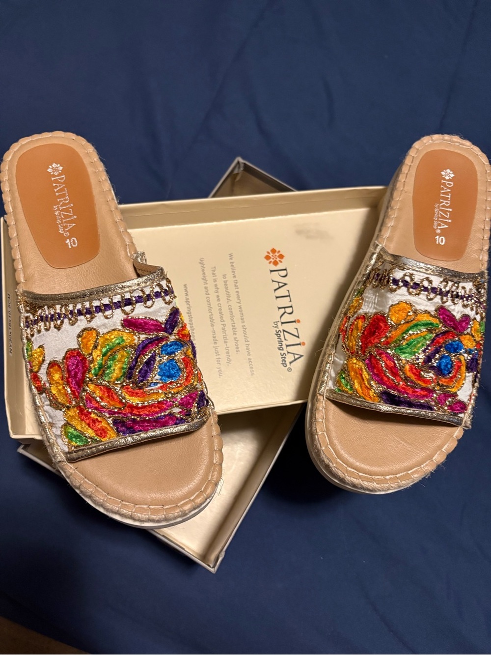 Patrizia Multicolor Embroidered Slide Sandals for Women